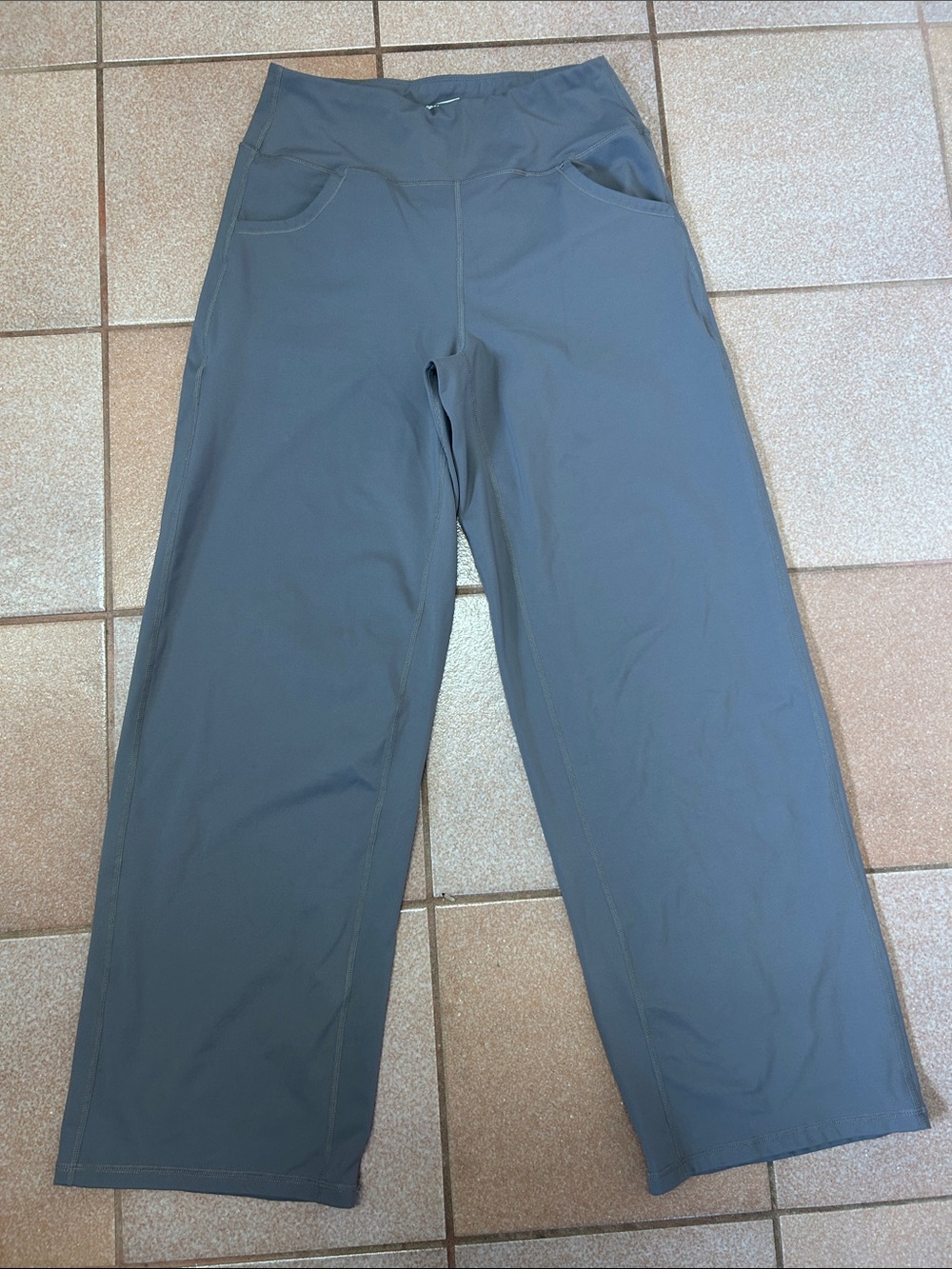 Wide Leg Taupe Active Pants